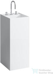 Laufen Kartell By Laufen szabadon álló mosdó 3 csaplyukkal, túlfolyó nélkül, speciális rejtett lefolyóval, matt fehér H8113317571581 (H8113317571581)