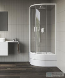 RAVAK BLIX II NBLCP4 Sabina 80x80 negyedköríves tolóajtós zuhanykabin, transparent üveg, matt fehér 3BM40E40Z1 (3BM40E40Z1)