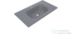 LunArt Timo 800 80x45 cm-es beépíthető öntöttmárvány mosdó túlfolyó nélkül, szürke kvarc 5999123006707 (5999123006707)