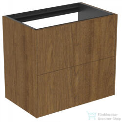 Ideal Standard CONCA 60x37, 3 cm-es 2 fiókos fali szekrény mosdó és pult nélkül, Dark walnut T4354Y5 (T4354Y5)