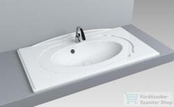 LunArt Phoebe 89, 6x48, 7 cm-es beépíthető öntöttmárvány mosdó, fényes fehér 5999123004284 (5999123004284)