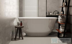 LunArt Liza 164, 5x80 cm-es szabadon álló öntöttmárvány kád szifon és túlfolyó nélkül, fényes fehér 5999123007162 (5999123007162)