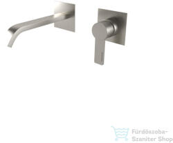 Bugnatese Morse fali mosdócsaptelep 19 cm-es kifolyóval, belső egységgel, szálcsiszolt nikkel 1046NS (1046NS)