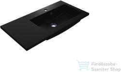LunArt Liam 800 R 80x40 cm-es beépíthető öntöttmárvány mosdó, fekete kvarc 5999123001269 (5999123001269)