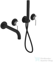 SAPHO ULTRASAN falba süllyesztett csaptelep, zuhanyszettel és kifolyócsővel, 2-irányú, matt fekete/króm (UT093VBC) (UT093VBC)