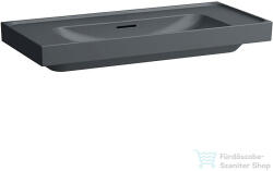 Laufen MEDA 100x46 cm-es falra/bútorra szerelhető, csiszolt aljú mosdó csaplyuk nélkül, matt grafit H8161197581091 (H8161197581091)