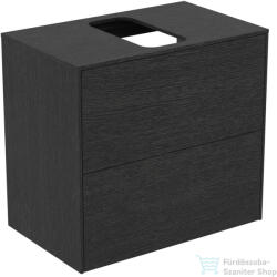 Ideal Standard CONCA 60, 2x37, 3 cm-es 2 fiókos szekrény kivágott lappal, mosdó nélkül, smoked oak T3946Y4 (T3946Y4)