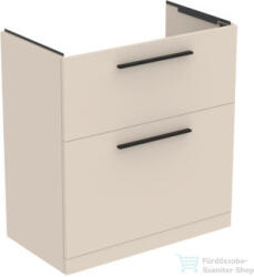 Ideal Standard I. LIFE A 80x44 cm-es 2 fiókos álló szekrény mosdó és fogantyú nélkül, Sand beige matt T5274NF (T5274NF)