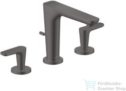 Hansgrohe AXOR CITTERIO C 3 üléses mosdó csaptelep rombuszmetszéses fogantyúval, automata leeresztővel, szálcsiszolt fekete króm 49061340 (49061340)