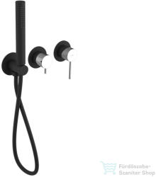 SAPHO ULTRASAN falba süllyesztett csaptelep, zuhanyszettel, 2-irányú, matt fekete/króm (UT045VBC) (UT045VBC)
