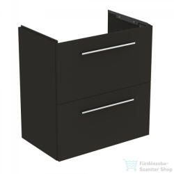 Ideal Standard I. Life S 60x37, 5 cm-es 1 fiókos fali szekrény mosdó és fogantyú nélkül, Carbon grey matt T5293NV (T5293NV)