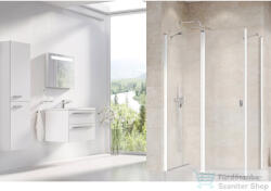 RAVAK CHROME CRV2+CPS 90x80 cm-es nyílóajtós zuhanykabin fix oldalfallal, fehér/transparent 1QV70100Z1SET90CPS80 (1QV70100Z1SET90CPS80)