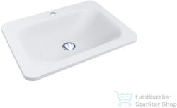 LunArt Clark 61, 4x45, 6 cm-es beépíthető öntöttmárvány mosdó túlfolyó nélkül, matt fehér 5999123001610 (5999123001610)