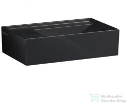 Laufen Kartell By Laufen 46x28 cm-es kézmosó, csaplyukk és túlfolyó nélkül, speciális rejtett lefolyóval, fényes fekete H8153350201121 (H8153350201121)
