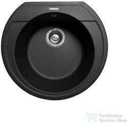 LunArt Alma 52, 5x48, 3 cm-es öntött gránit mosogató medence szifon nélkül, Fekete 5999861632947 (5999861632947)