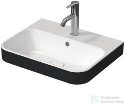 Duravit HAPPY D. 2 PLUS 50x40 cm-es ráültethető csiszolt mosdó, fehér/antracit matt 2360506100 (2360506100)