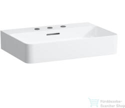 Laufen Val SaphirKeramik 60x42 cm-es mosdó 3 csaplyukkal, LCC bevonattal, fehér H8102834001081 (H8102834001081)