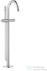 GROHE ATRIO PRIVATE szabadon álló kádtöltő csaptelep fogantyú és alaptest nélkül, zuhanyszettel, Króm 25227000 (25227000)