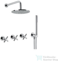 Bugnatese RODOS falsík alatti zuhanyrendszer 22, 5 cm-es esőztetővel, belső egységgel, zuhanyszettel, króm 7327CR (7327CR)
