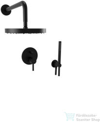 Bugnatese Kobuk falsík alatti komplett zuhanyrendszer 22, 5 cm-es esőztetővel, belső egységgel, zuhanyszettel, matt fekete 2274NE (2274NE)