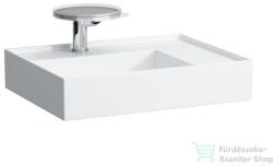 Laufen Kartell By Laufen 60x46 cm-es mosdó, jobb oldali polccal, speciálisan fedett lefolyóval, LCC Active bevonattal H810334A001111 (H810334A001111)