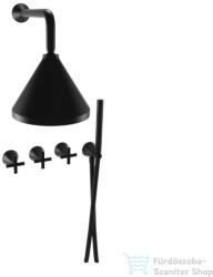Bugnatese Orion falsík alatti komplett zuhanyrendszer 20 cm-es esőztetővel, belső egységgel, zuhanyszettel, matt fekete 5527NE (5527NE)