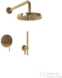 Bugnatese Kline falsík alatti komplett zuhanyrendszer 22, 5 cm-es esőztetővel, belső egységgel, zuhanyszettel, sárgaréz 5774ON (5774ON)