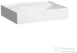 Laufen Kartell By Laufen 60x46 cm-es csaplyuk és túlfolyó nélküli mosdó, bal oldali polccal, matt fehér H8103357571121 (H8103357571121)