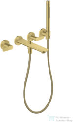 Hansgrohe AXOR CITTERIO C falsík alatti kádtöltő csaptelep zuhanyszettel, alaptest nélkül, szálcsiszolt sárgaréz 49480950 (49480950)