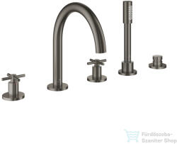 GROHE ATRIO 5 üléses kádtöltő csaptelep zuhanyszettel, alaptest nélkül, Brushed Hard Graphite 29408AL0 (29408AL0)