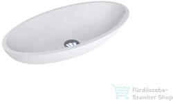 LunArt Lydia 59, 5x29, 7 cm-es pultra ültethető öntöttmárvány mosdó csaplyuk és túlfolyó nélkül, matt fehér 5999123004352 (5999123004352)
