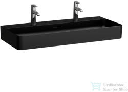 Laufen Val SaphirKeramik 95x42 cm-es mosdó 2 csaplyukkal, matt fekete H8102877161071 (H8102877161071)