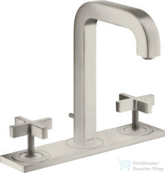 Hansgrohe AXOR CITTERIO 3 üléses mosdó csaptelep automata leeresztővel, rozsdamentes acél hatású 39134800 (39134800)