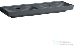 Laufen MEDA 130x46 cm-es falra/bútorra szerelhető dupla mosdó csaplyuk nélkül, matt grafit H8141127581091 (H8141127581091)