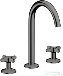 Hansgrohe AXOR ONE 170 3 üléses mosdó csaptelep, klik-klak leeresztővel, polírozott fekete króm 48040330 (48040330)