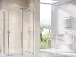 RAVAK CHROME CRV1+CRV2 80x90 cm-es nyílóajtós, sarokbelépős zuhanykabin, króm/transparent 1QV40C01Z1SET80CRV290 (1QV40C01Z1SET80CRV290)