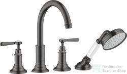Hansgrohe AXOR MONTREUX 4 ülésesperemre szerelhető kádtöltő csaptelep, szálcsiszolt fekete króm 16550340 (16550340)