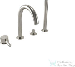 Bugnatese Kline 4 üléses kádtöltő csaptelep zuhanyszettel, szálcsiszolt nikkel 5755NS (5755NS)