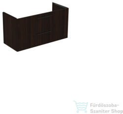 Ideal Standard I. Life B 120x50, 5 cm-es 2 fiókos fali szekrény mosdó és fogantyú nélkül, Coffee oak T5514NW (T5514NW)