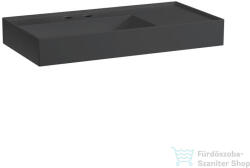 Laufen Kartell By Laufen 90x46 cm-es csiszolt aljú mosdó 2 csaplyukkal, túlfolyó nélkül, graphite matt H8183387588151 (H8183387588151)