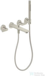 Hansgrohe AXOR CITTERIO C falsík alatti kádtöltő csaptelep zuhanyszettel, rombuszmetszéses fogantyúval, alaptest nélkül, rozsdamentes acél hatású 49481800 (49481800)