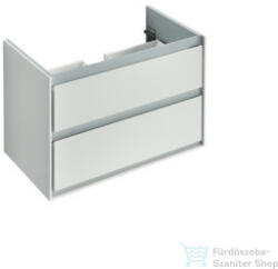 Ideal Standard CONNECT AIR 80x44 cm-es 2 fiókos alsószekrény pult és mosdó nélkül, Fényes fehér/matt szürke E0819KN (E0819KN)