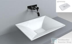 LunArt Logan 55, 5x41, 7 cm-es pultra ültethető öntöttmárvány mosdó csaplyuk és túlfolyó nélkül, matt fehér 5999123004130 (5999123004130)