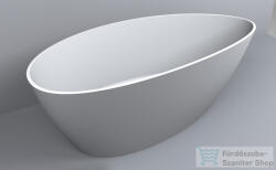 LunArt Josephine 170x77 cm-es szabadon álló öntöttmárvány kád szifon és túlfolyó nélkül, matt fehér 5999123007117 (5999123007117)