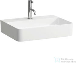 Laufen Val SaphirKeramik 55x42 cm-es mosdó 1 csaplyukkal, túlfolyó nélkül, matt fehér H8102827571111 (H8102827571111)