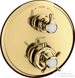Hansgrohe Axor Montreux termosztátos színkészlet falsík alatti szereléshez elzáró-és váltószeleppel, polírozott arany hatású 16820990 (16820990)