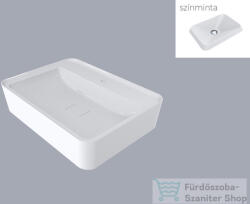 LunArt Jaxon 600 60x45 cm-es pultra ültethető öntöttmárvány mosdó túlfolyó nélkül, matt fehér 5999123006103 (5999123006103)