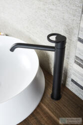 Bugnatese B-COLOR magasított mosdó csaptelep click-clack leeresztővel, matt fekete 6797SCNE (6797SCNE)