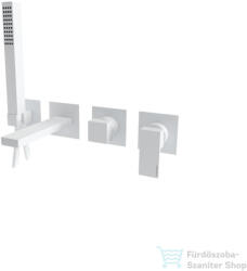 Bugnatese Tetris falsík alatti kádtöltő csaptelep zuhanyszettel, belső egységgel, Matt fehér 9101BI (9101BI)