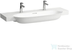 Laufen The New Classic 120x48 cm-es szekrényre illeszthető mosdó 2 csaplyukkal, LCC bevonattal, fehér H8138584001071 (H8138584001071)